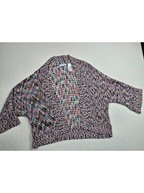 JH Collectibles Multicolor Open Knit Cropped Cardigan Sweater XL Womens